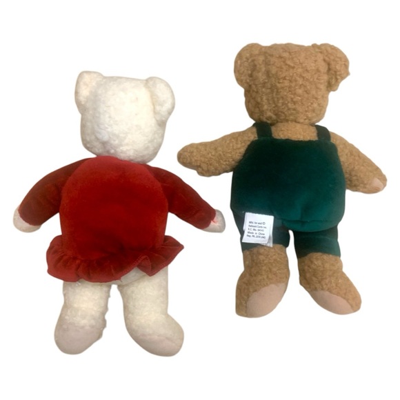 Hallmark Kiss Kiss Mistletoe Bears Plush Toy Magnetic Stuffed Teddy Couple - Picture 3 of 8